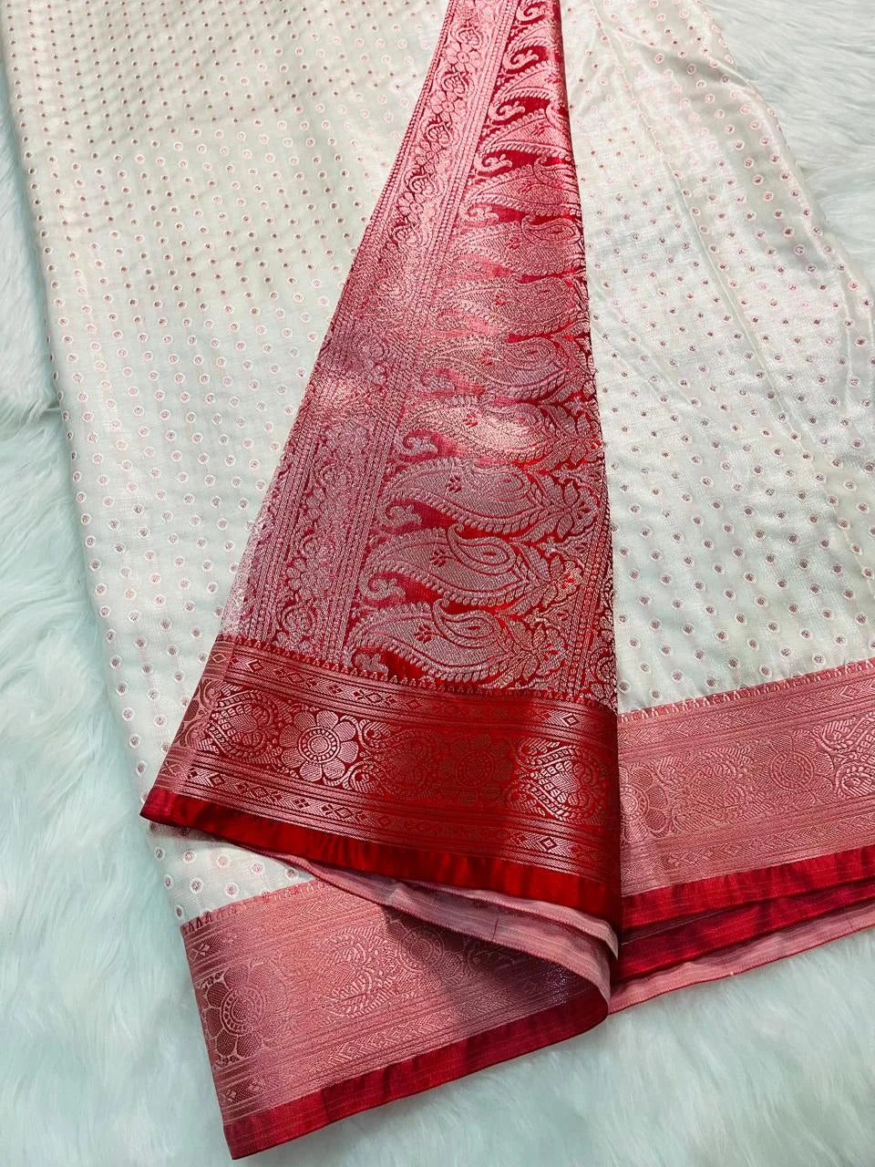 Elegant Green Satin Saree with Rich Gold Zari Border