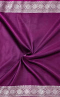 Premium Wine Satin Saree - MAU NAQSH