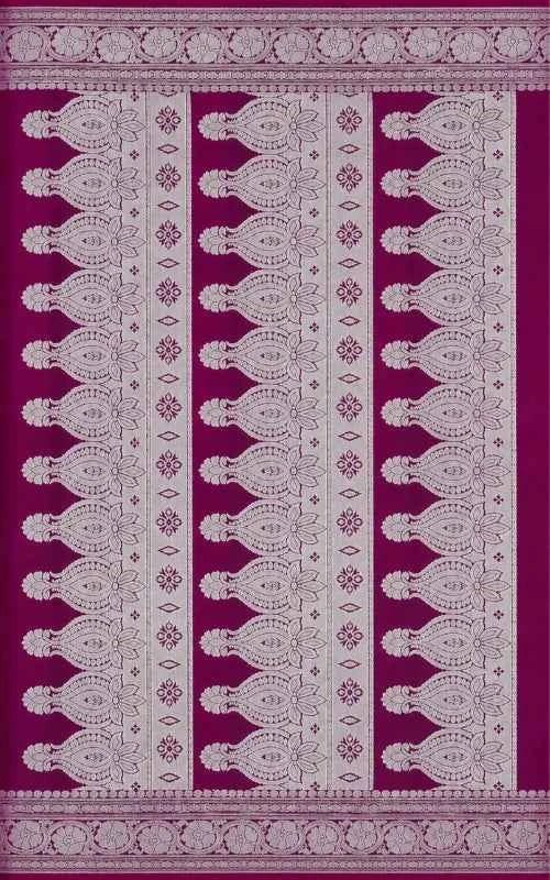 Premium Wine Satin Saree - MAU NAQSH