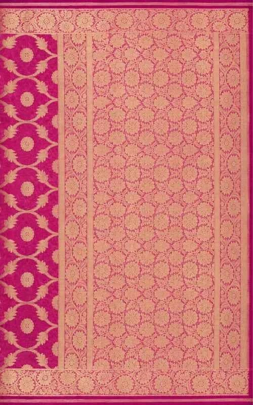 Rani Pink Organza Saree - MAU NAQSH