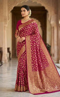 Organza Saree with Rich Zari Border & Blouse Piece