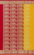 Yellow Plain Satin Saree - MAU NAQSH