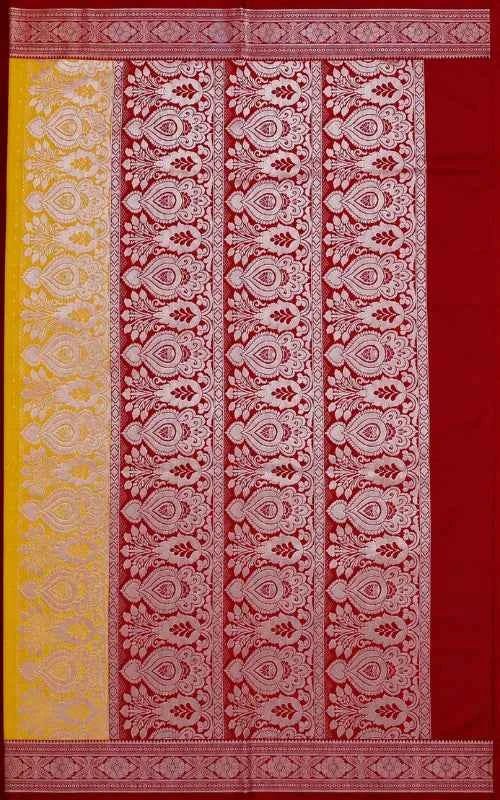 Yellow Rimjhim Satin Saree - MAU NAQSH